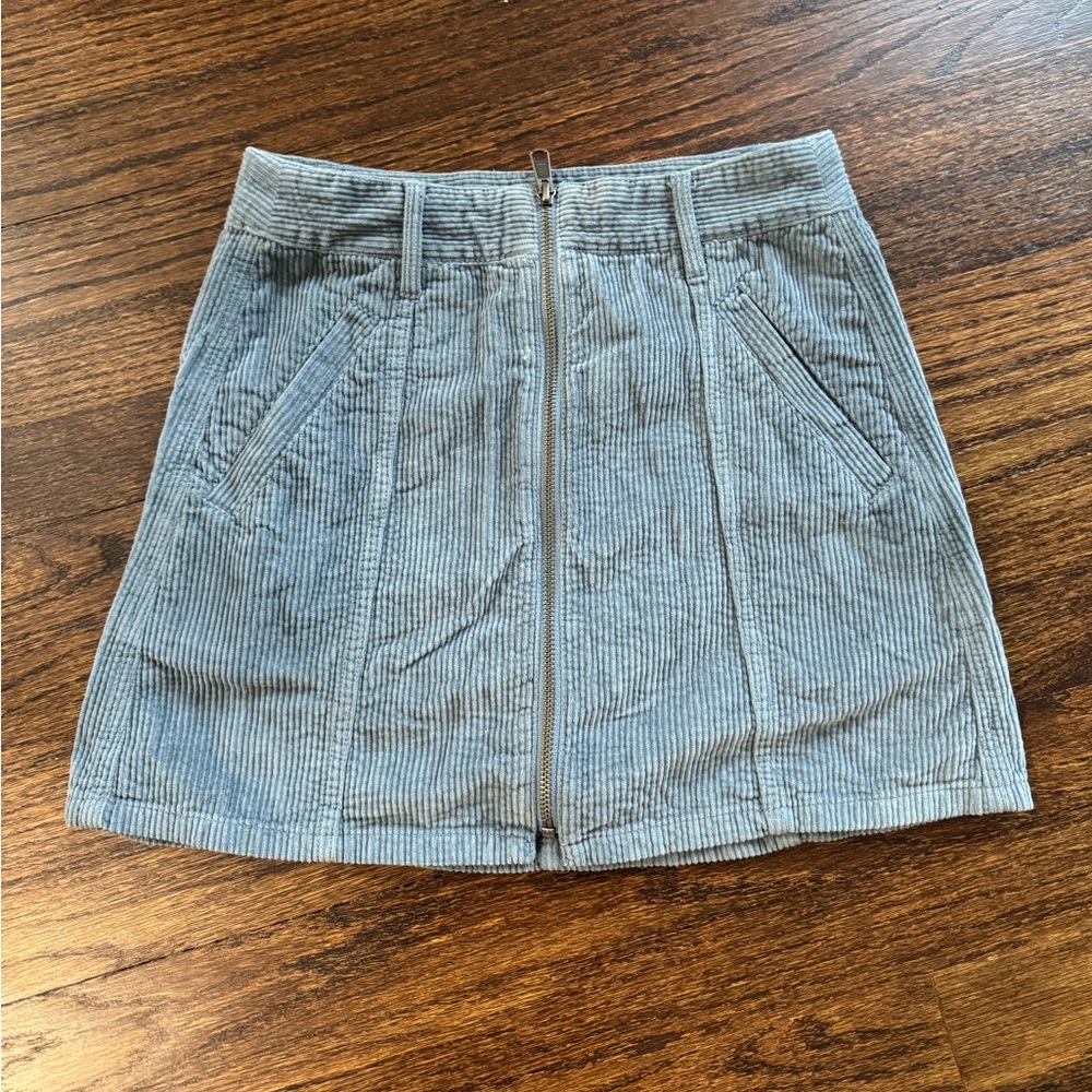 American Eagle Blue/Gray Corduroy Skirt